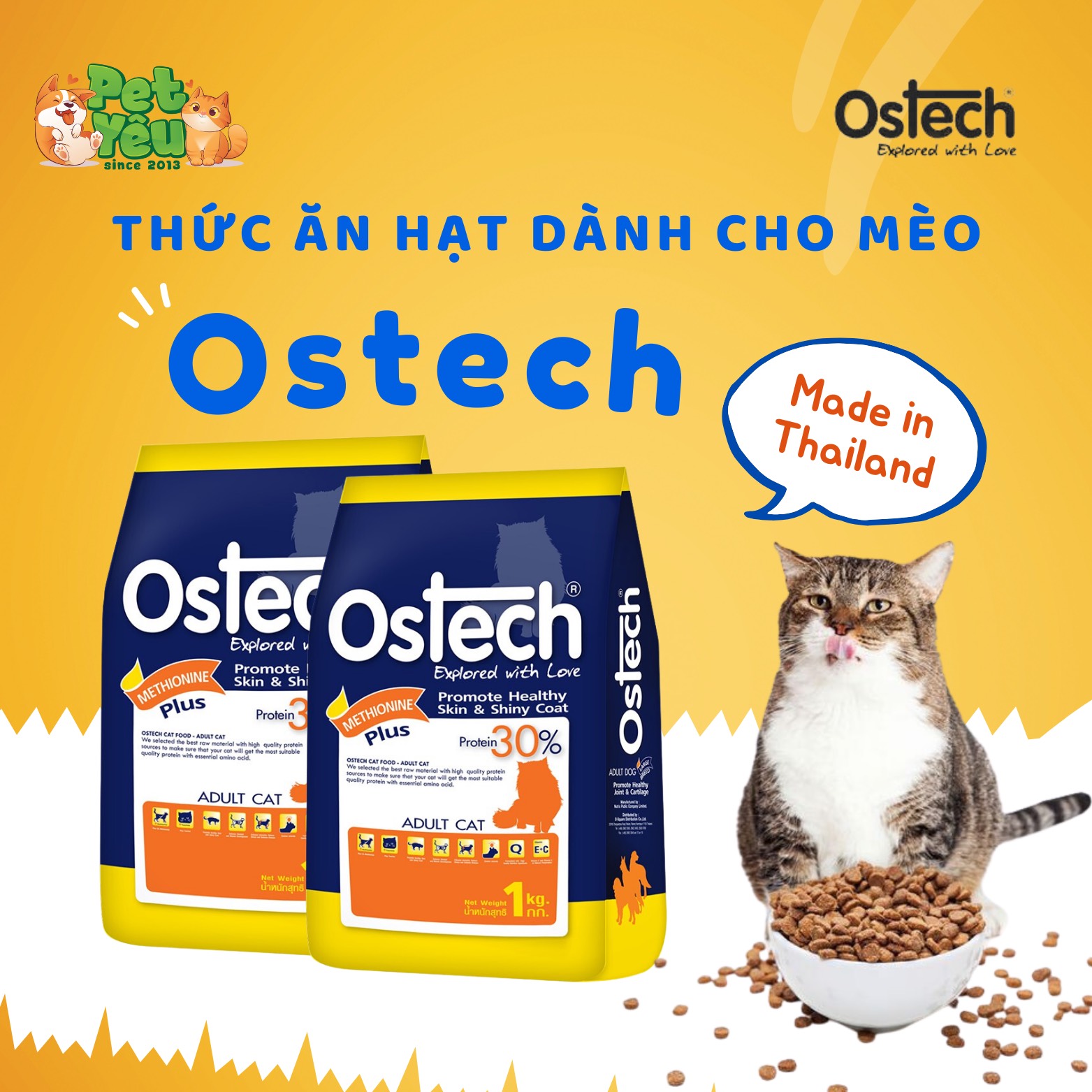 Hạt cho mèo Ostech hỗ trợ đường tiết niệu dành cho mèo trưởng thành gói 1.5 kg