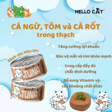 Pate cho mèo HELO CAT TUNA - Vị Cá Ngừ, Tôm & Cà Rốt 