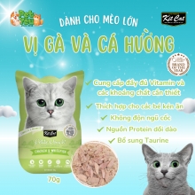 Pate cho mèo - KITCAT Petite Pouch vị Thịt gà & Cá Hường 70g