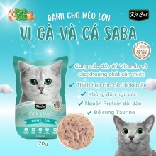 Pate cho mèo - KITCAT Petite Pouch vị Thịt gà & Cá SaBa 70g 