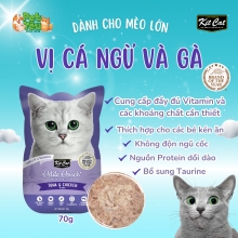 Pate cho mèo - KITCAT Petite Pouch vị Cá Ngừ & Gà 70g