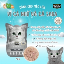 Pate cho mèo - KITCAT Petite Pouch vị Cá Ngừ & Cá SaBa 70g