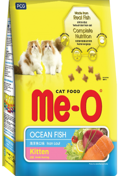 Thức ăn mèo CON  ME-O vị cá biển gói 1.1kg