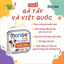 Pate cho chó MONGE - vị Gà Tây & Việt Quất 100g