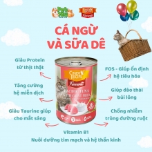 Pate Cindy Recipe Favourite - Vị Cá Ngừ và Sữa Dê dành cho mèo trưởng thành