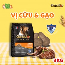 Hạt cho chó Ganador Premium Adult - Vị Cừu & Gạo 3kg