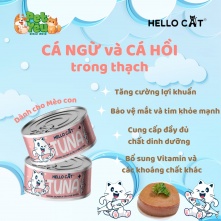 Pate cho mèo HELLO CAT TUNA - Vị Cá Ngừ & Cá Hồi (dành cho mèo con)