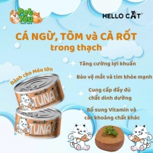 Pate cho mèo HELLO CAT TUNA - Vị Cá Ngừ, Tôm & Cà Rốt 