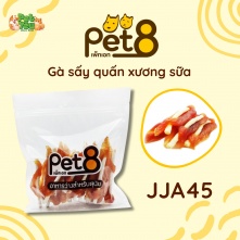 Snack Pet8 - JJA45 - Gà sấy quấn xương sữa gói 400gr