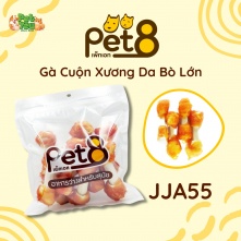 Snack Pet8 - JJA55 - Gà cuộn xương da bò lớn gói 380gr