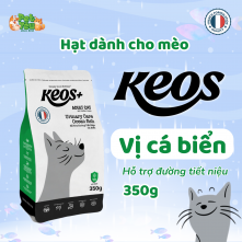 Thức ăn hạt KEOS+ dành cho mèo lớn - Hỗ trợ đường tiết niệu -  Vị Cá Biển gói 350G