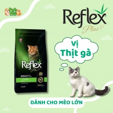 Thức ăn hạt Reflex dành cho mèo lớn - Vị Thịt gà túi 1.5KG