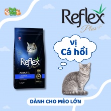 Thức ăn hạt Reflex dành cho mèo lớn - Vị Cá hồi túi 1.5KG