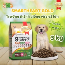 Thức ăn hạt SmartHeart Gold dành cho chó trưởng thành giống vừa và lớn - Vị cừu & gạo 3kg