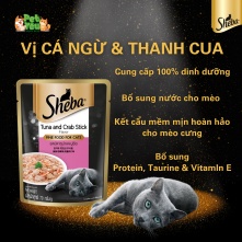Pate Sheba dành cho mèo trưởng thành - Vị Cá Ngừ & Thanh Cua 70gr