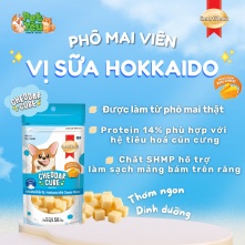 Viên thưởng phô mai Cheddar Cube SmartHeart dành cho cún 50gr - vị Sữa Hokkaido