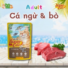 Pate SuperCat dành cho mèo lớn - Vị Cá ngừ & bò 400g