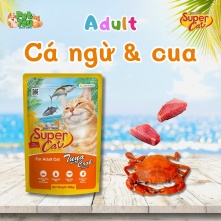 Pate SuperCat dành cho mèo lớn - Vị Cá ngừ & cua 400g