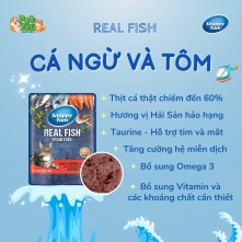 Pate cho mèo - SNAPPY TOM REAL FISH vị Cá Ngừ & Tôm 85g