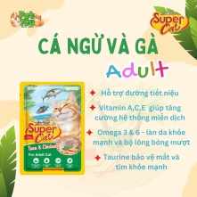 Pate cho mèo - SUPER CAT vị Cá Ngừ & Gà 85g