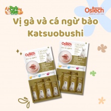 Súp thưởng OSTECH dành cho mèo - Vị Thịt Gà & Cá Ngừ bào Katsuobushi 15g (4 Que)