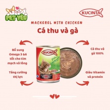 Pate Kucinta lon 400gr - VỊ CÁ THU & GÀ