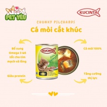 Pate Kucinta lon 400gr - VỊ CÁ MÒI CẮT KHÚC