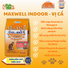 Hạt dành cho mèo - MaxWell Indoor vị Cá 1.5kg