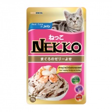 Pate nekko vị cá ngừ kèm topping tôm và sò điệp cho mèo  gói 70gr