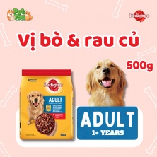 Hạt cho chó Pedigree ADULT - Vị bò & rau củ gói 500G