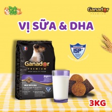 Hạt cho chó Ganador Premium Puppy - Vị Sữa & DHA 3kg