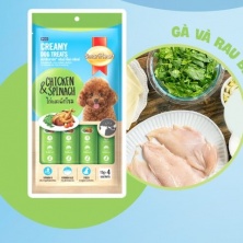 SMART HEART CREAMY DOG - Bánh thưởng dạng kem vị GÀ và RAU BINA