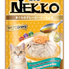 Pate gravy nekko vị cá ngừ kèm topping cá hồi cho mèo  gói 70gr