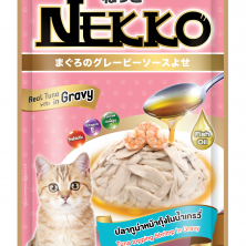 Pate gravy nekko vị cá ngừ kèm topping tôm cho mèo  gói 70gr