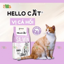 Thức ăn hạt HELLO CAT vị cá hồi - Túi 5KG