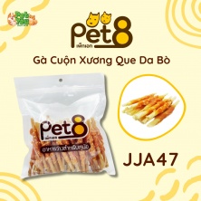 Snack Pet8 - JJA47 - Gà cuộn xương que da bò gói 370gr