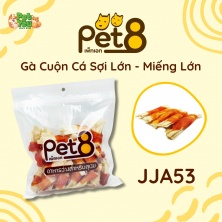 Snack Pet8 - JJA53 - Gà cuộn cá sợi lớn gói 350gr