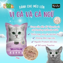 Pate cho mèo - KITCAT Petite Pouch vị Thịt gà & Cá Ngừ 70g