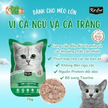 Pate cho mèo - KITCAT Petite Pouch vị Cá Ngừ & Cá Trắng 70g