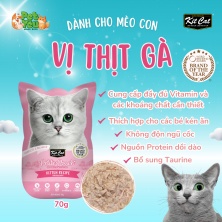 Pate cho mèo - KITCAT Petite Pouch vị Thịt Gà 70g (Dành cho mèo con)