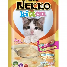 Pate nekko vị cá ngừ và cá hồi cho mèo con gói 70gr