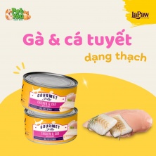 Pate Lapaw Gourmet dạng thạch - Vị gà & cá tuyết 85g