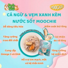 Pate cho mèo - MOOCHIE vị Cá Hồi & Vẹm Xanh 70g ( Mèo lớn tuổi)