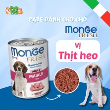 Pate MONGE Fresh dành cho chó trưởng thành - Vị thịt heo lon 400g