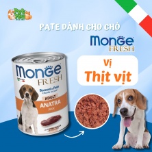 Pate MONGE Fresh dành cho chó trưởng thành - Vị thịt vịt lon 400g