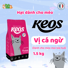 Thức ăn hạt KEOS dành cho mèo mọi lứa tuổi -  Vị Cá Ngừ gói 1.5KG