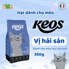 Thức ăn hạt KEOS dành cho mèo mọi lứa tuổi -  Vị Hải Sản gói 350G