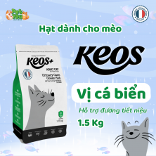 Thức ăn hạt KEOS+ dành cho mèo lớn - Hỗ trợ đường tiết niệu -  Vị Cá Biển gói 1.5KG