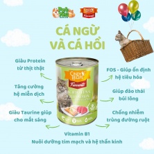 Pate Cindy Recipe Favourite - Vị Cá Ngừ và Cá Hồi dành cho mèo trưởng thành