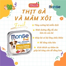 Pate cho chó MONGE - vị Thịt Gà & Mâm Xôi 100g